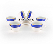 Аружан набор чайных пар (ярко-синий) в интернет-магазине фарфоровой посуды Акку